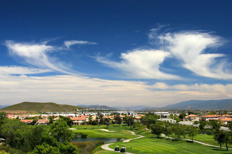 aerial view of golf course